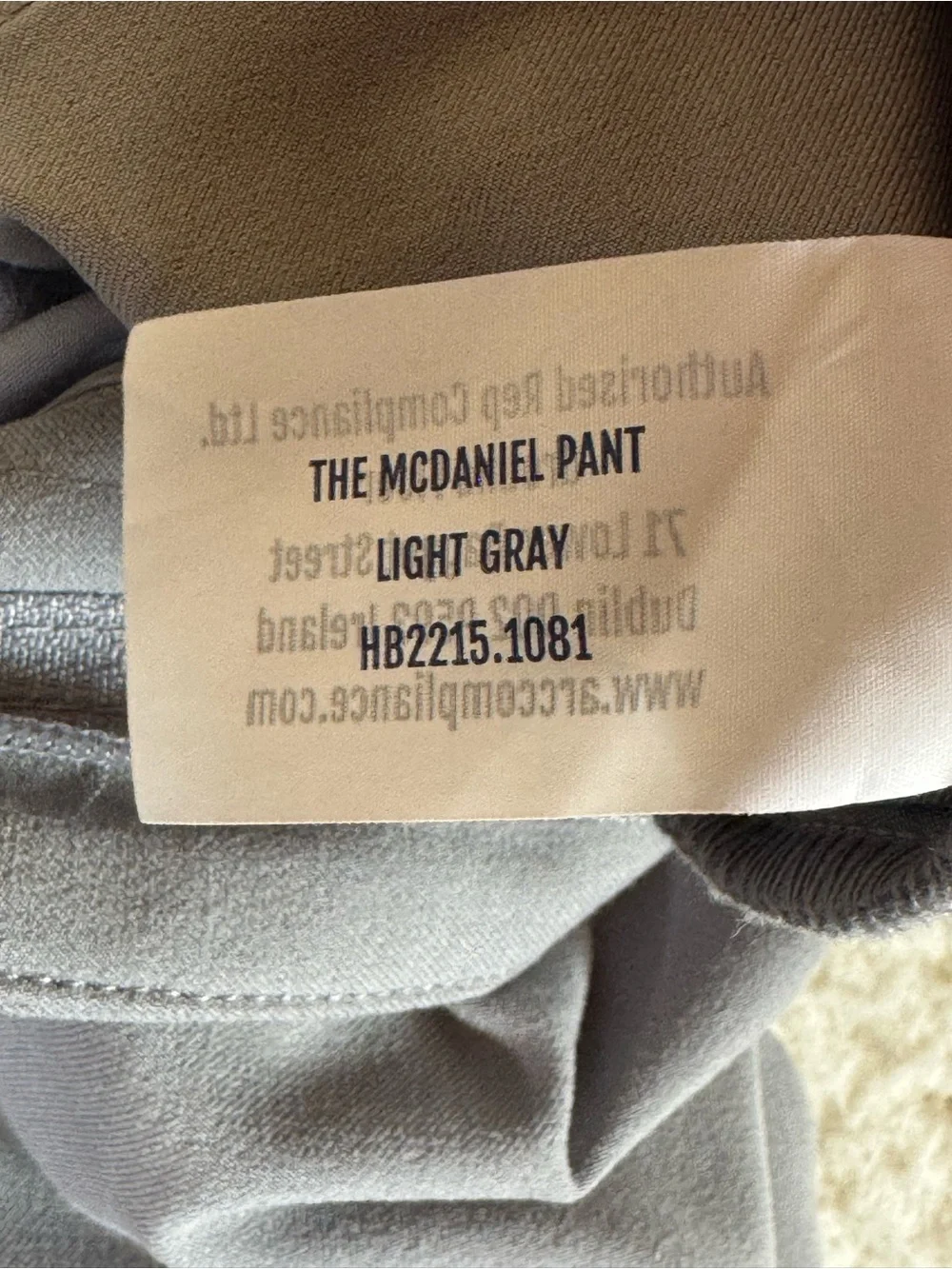 Holderness & Bourne The McDaniel Pant Golf Chino Pants Gray Men's Size 36x30.5